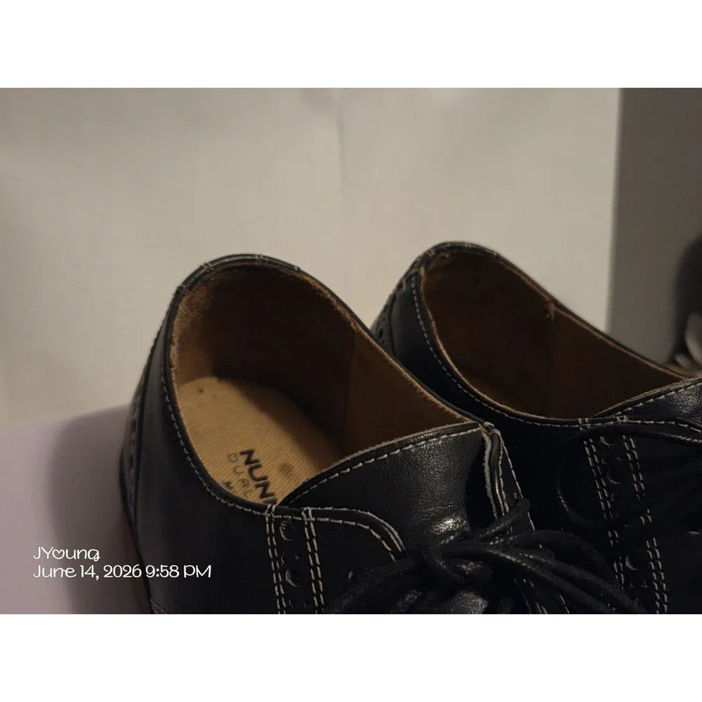 Nunn Bush Nelson Leather Wingtip Dress Shoe Black Men 8½